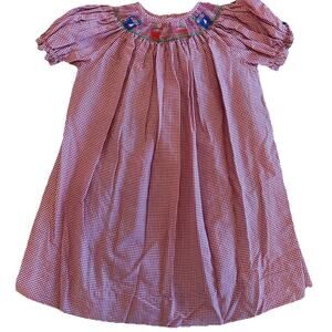 Collection Bebe Vive La Fete Girls Sz 24m Bishop Dress Red Smocked Sand Pail